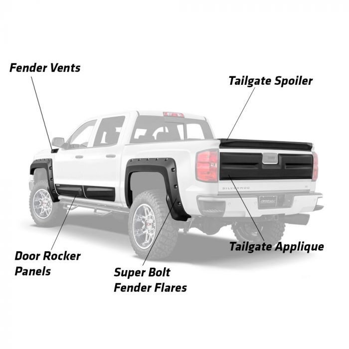 Moldura para puerta de Batea para SUPER DUTY F-250 2017-2019 3 Moldura para puerta de Batea para SUPER DUTY F-250 2017-2019